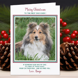 Cartes Pour Fêtes Annuelles Joyeux Noël Drôle Meilleur Chien Papa Jamais Chien