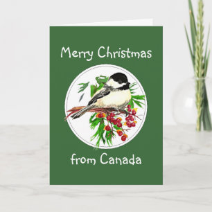 Cartes Pour Fêtes Annuelles Joyeux Noël du Canada Oiseau de poulet
