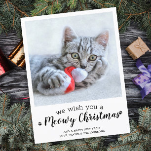 Cartes Pour Fêtes Annuelles Joyeux Noël Du Chat Modern Pet Photo