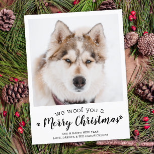 Cartes Pour Fêtes Annuelles Joyeux Noël Du Chien Moderne Photo Animaux