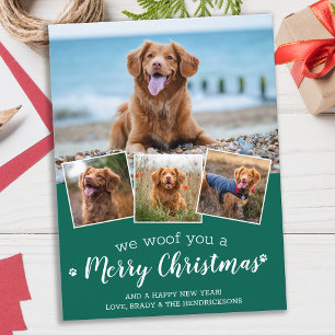 Cartes Pour Fêtes Annuelles Joyeux Noël Du Chien Pet Photo Collage