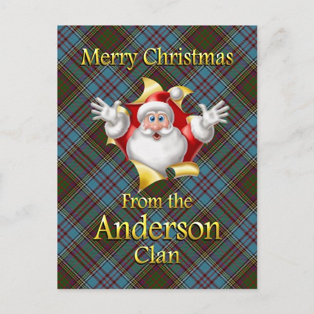 Cartes Pour Fêtes Annuelles Joyeux Noël du clan Anderson (Devant)