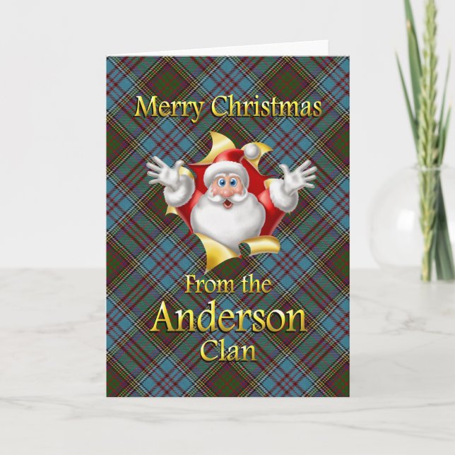 Cartes Pour Fêtes Annuelles Joyeux Noël du clan Anderson (Devant)