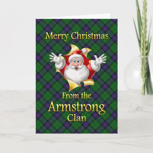 Cartes Pour Fêtes Annuelles Joyeux Noël du Clan Armstrong (Devant)