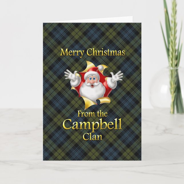 Cartes Pour Fêtes Annuelles Joyeux Noël du clan Campbell (Devant)