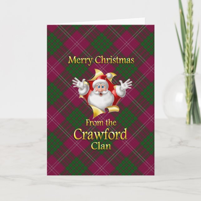 Cartes Pour Fêtes Annuelles Joyeux Noël du clan Crawford (Devant)