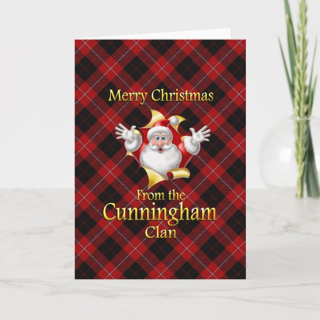 Cartes Pour Fêtes Annuelles Joyeux Noël du clan de Cunningham (Devant)