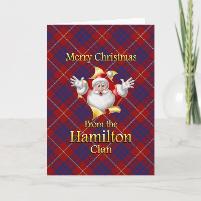 Cartes Pour Fêtes Annuelles Joyeux Noël du clan de Hamilton (Devant)