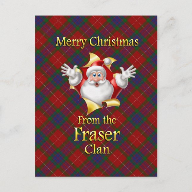 Cartes Pour Fêtes Annuelles Joyeux Noël du clan Fraser (Devant)