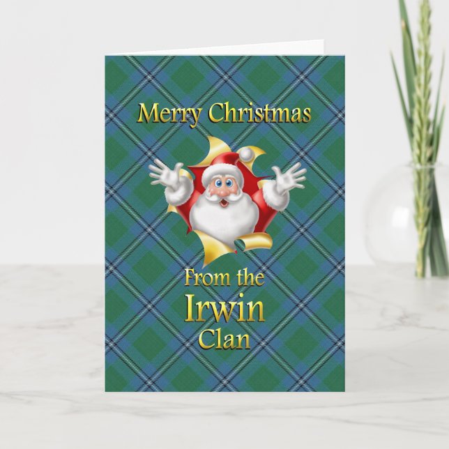 Cartes Pour Fêtes Annuelles Joyeux Noël du clan Irwin (Devant)