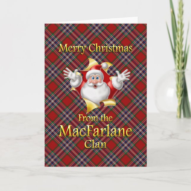 Cartes Pour Fêtes Annuelles Joyeux Noël du clan MacFarlane (Devant)
