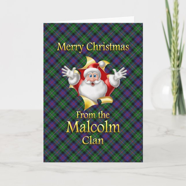 Cartes Pour Fêtes Annuelles Joyeux Noël du clan Malcolm (Devant)