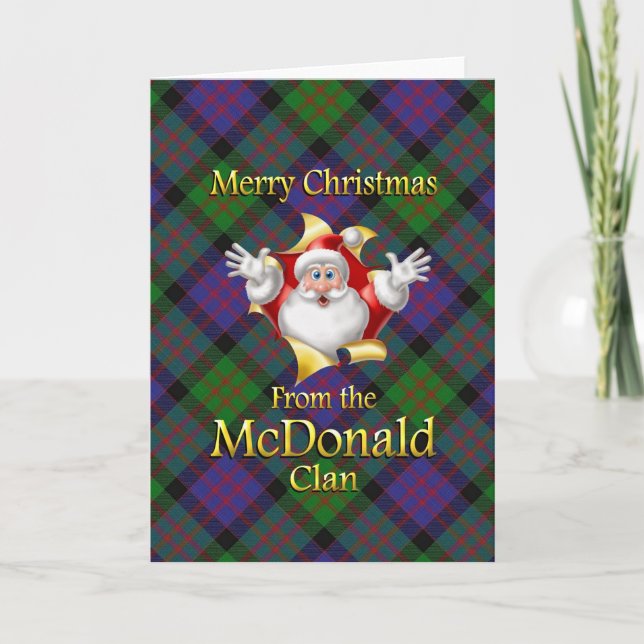 Cartes Pour Fêtes Annuelles Joyeux Noël du Clan McDonald (Devant)