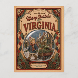 Cartes Pour Fêtes Annuelles Joyeux Noël du flacon de neige vintage du Vermont