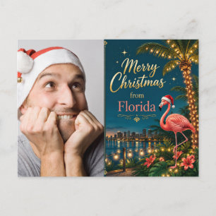 Cartes Pour Fêtes Annuelles Joyeux Noël du Flamant Tropical de Floride 