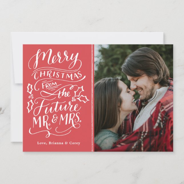 Cartes Pour Fêtes Annuelles Joyeux Noël du futur M. et Mme Photo (Devant)