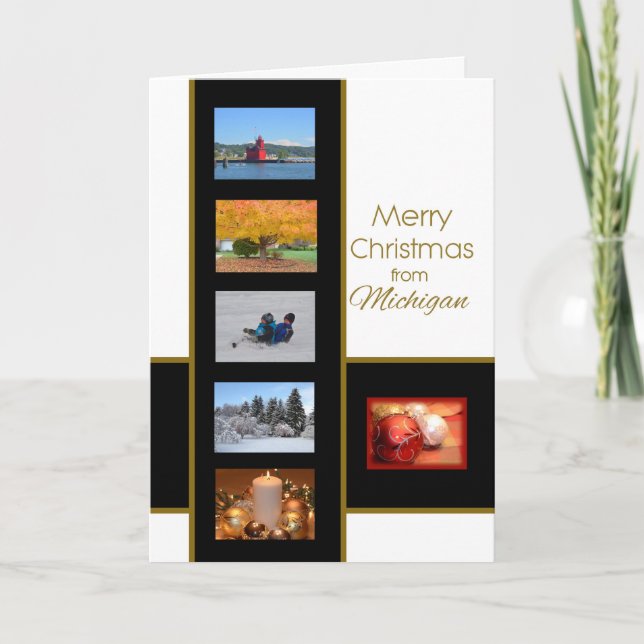 Cartes Pour Fêtes Annuelles Joyeux Noël du Michigan (Devant)