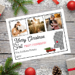 Cartes Pour Fêtes Annuelles Joyeux Noël du Mississippi<br><div class="desc">Design rustique "Joyeux Noël" avec une silhouette d'état superposée avec un motif de buffles noir et blanc et un look vintage camion rouge transportant un arbre de vacances. Légende modifiable : "Joyeux Noël, vous du Mississippi". Ajoutez simplement vos trois photos de famille, votre nom de famille et l'année et vous...</div>