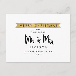 Cartes Pour Fêtes Annuelles Joyeux Noël du nouveau M. et Mme.