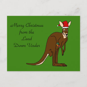 Cartes Pour Fêtes Annuelles Joyeux Noël du pays à terre sous Kangaroo