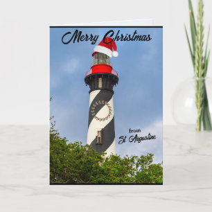 Cartes Pour Fêtes Annuelles Joyeux Noël du phare St Augustine FL