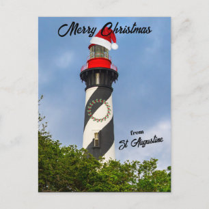 Cartes Pour Fêtes Annuelles Joyeux Noël du phare St Augustine FL
