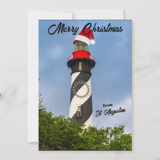Cartes Pour Fêtes Annuelles Joyeux Noël du phare St Augustine FL