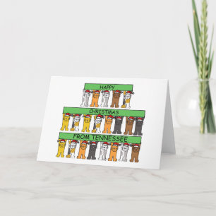 Cartes Pour Fêtes Annuelles Joyeux Noël du Tennessee Cartoon Cats