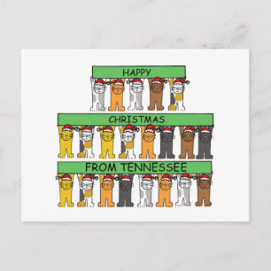Cartes Pour Fêtes Annuelles Joyeux Noël du Tennessee Cartoon Cats