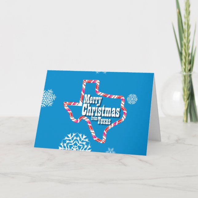 Cartes Pour Fêtes Annuelles Joyeux Noël du Texas (Devant)