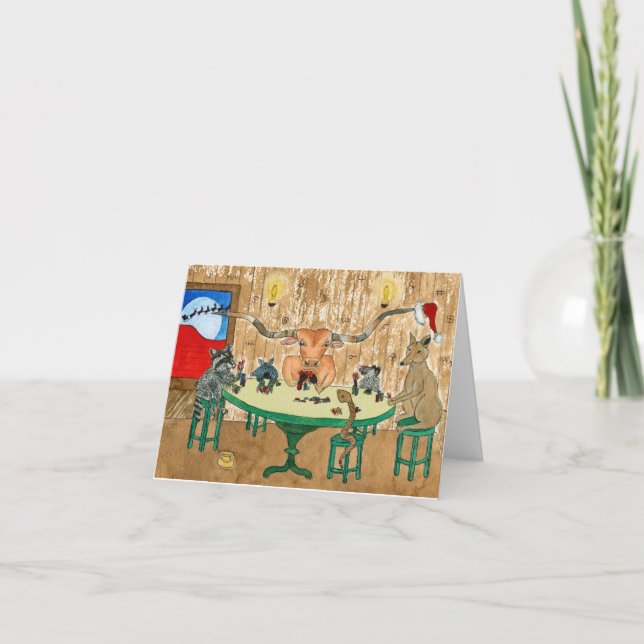 Cartes Pour Fêtes Annuelles Joyeux Noël du Texas (Devant)