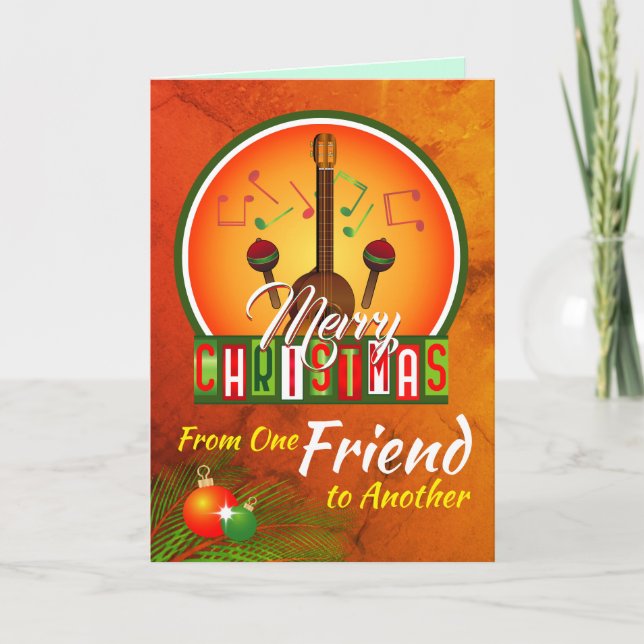 Cartes Pour Fêtes Annuelles Joyeux Noël d'un ami à un autre (Devant)