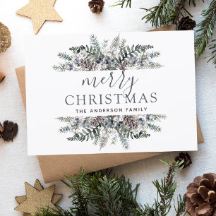 Cartes Pour Fêtes Annuelles Joyeux Noël Dusty Bleu Vacances