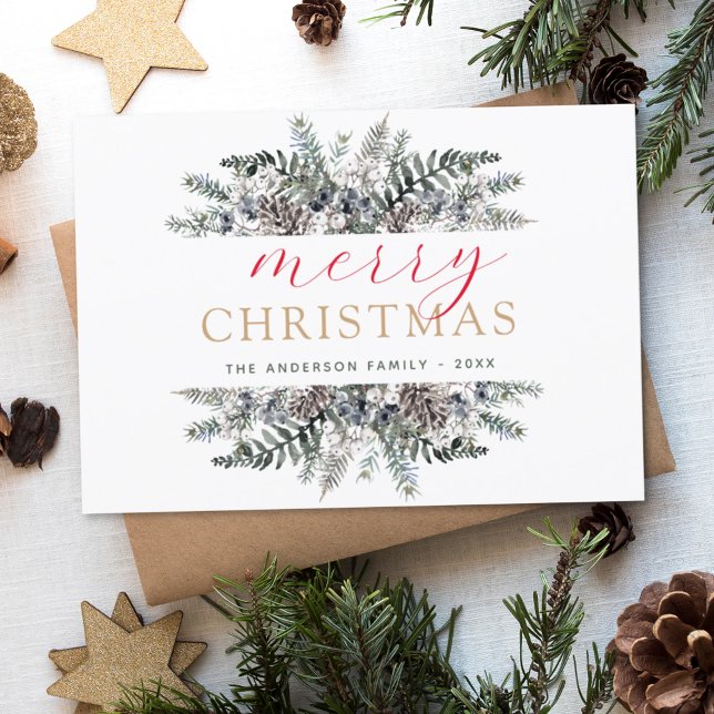 Cartes Pour Fêtes Annuelles Joyeux Noël Dusty Bleu Vacances (Créateur téléchargé)