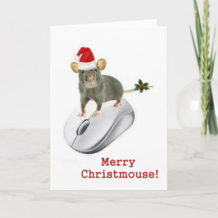 Cartes Pour Fêtes Annuelles "Joyeux Noël !" écrase une souris