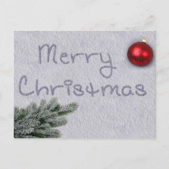 Cartes Pour Fêtes Annuelles Joyeux Noël écrit dans la neige (Devant)