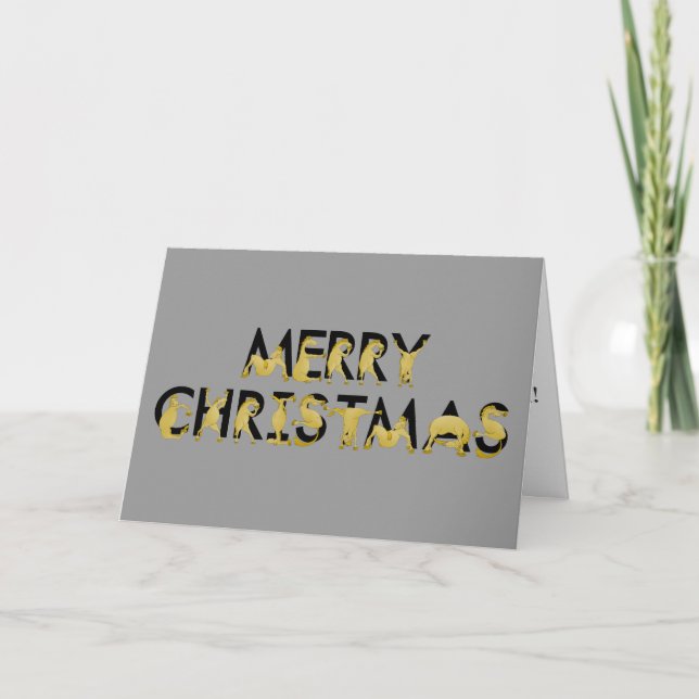 Cartes Pour Fêtes Annuelles Joyeux Noël écrit en poneys ! (Devant)