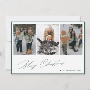 Cartes Pour Fêtes Annuelles Joyeux Noël écriture élégante 3 photo collage