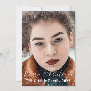 Cartes Pour Fêtes Annuelles Joyeux Noël écriture élégante Baies de houx