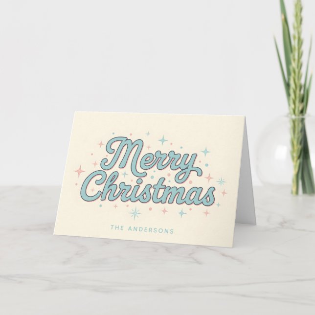 Cartes Pour Fêtes Annuelles Joyeux Noël écriture étoile fantaisiste (Devant)