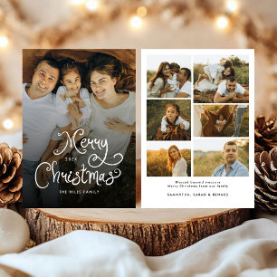 Cartes Pour Fêtes Annuelles Joyeux Noël Écriture Fantaisiste Famille 7 Photos