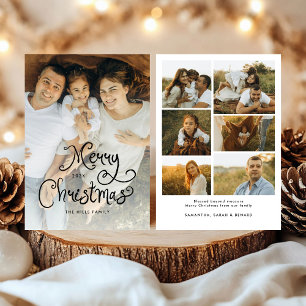 Cartes Pour Fêtes Annuelles Joyeux Noël Écriture Fantaisiste  Famille 7 Photos