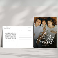 Joyeux Noël Écriture Fantaisiste Famille Photo
