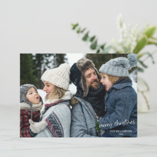 Cartes Pour Fêtes Annuelles Joyeux Noël Écriture Manuscrite Simple Photo