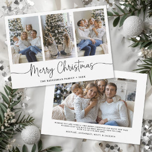 Cartes Pour Fêtes Annuelles Joyeux Noël Écriture Minimaliste Élégante Photo 