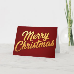 Cartes Pour Fêtes Annuelles Joyeux Noël écriture rétro dégradé or
