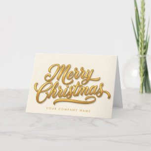 Cartes Pour Fêtes Annuelles Joyeux Noël écriture rétro feuille d'or
