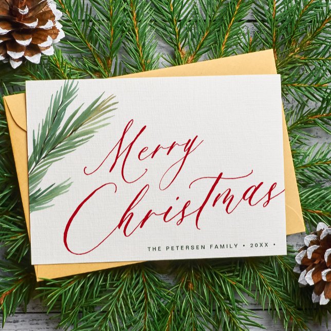 Cartes Pour Fêtes Annuelles Joyeux Noël écriture rouge vert (Créateur téléchargé)