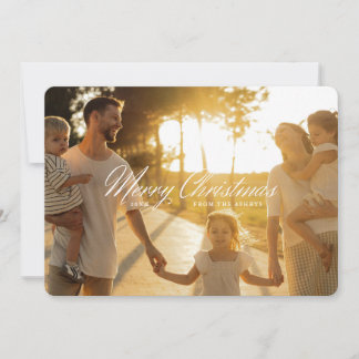 Cartes Pour Fêtes Annuelles Joyeux Noël écriture tendance simple une photo