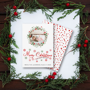 Cartes Pour Fêtes Annuelles Joyeux Noël écriture typographique et photo de cou